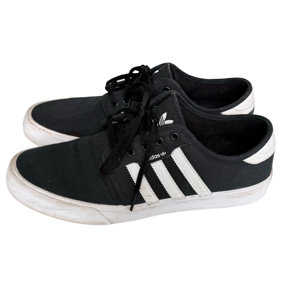 Adidas Seeley XT Sneakers Men's Size 12 Black White Canvas Three Stripes